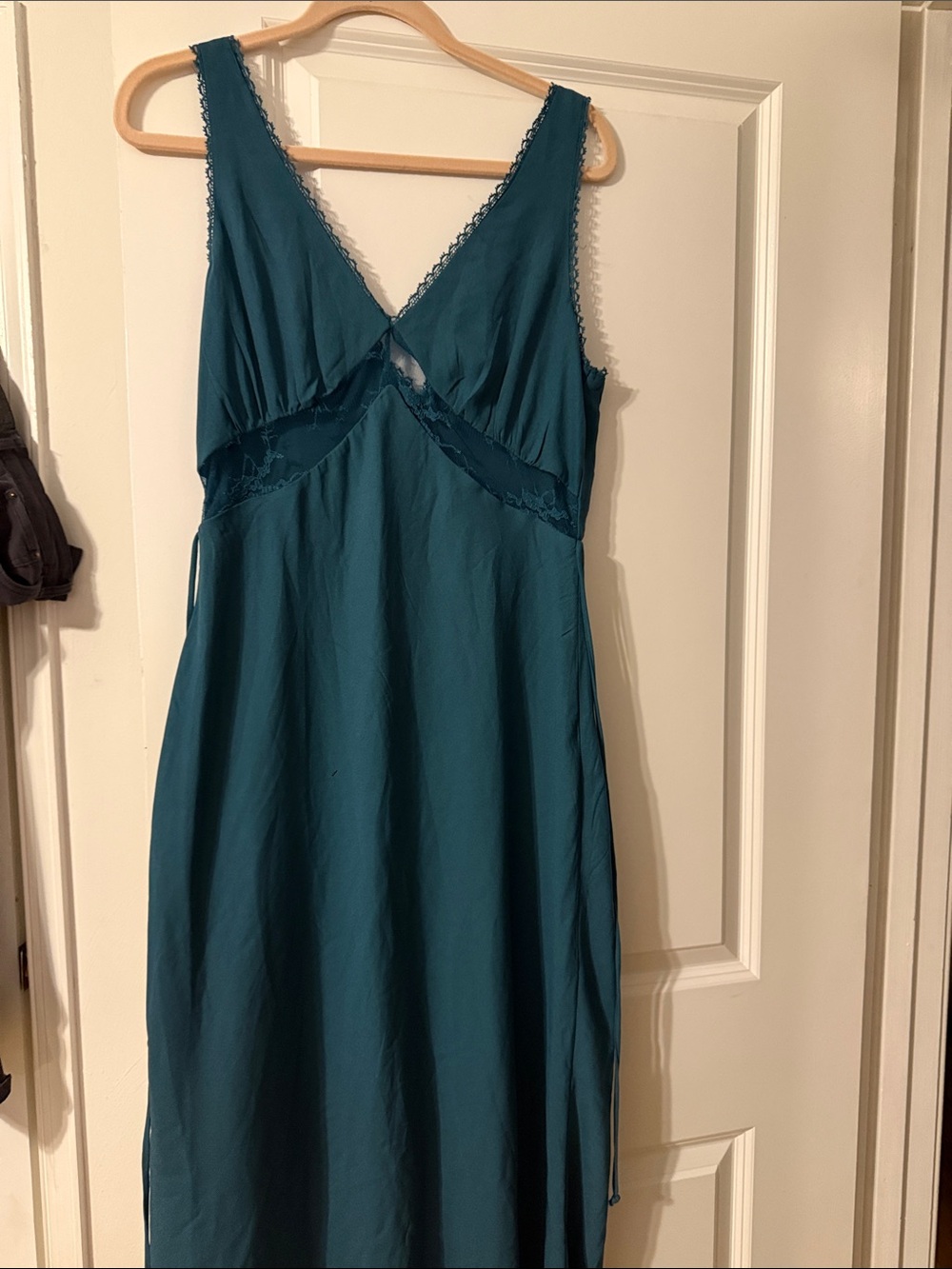 wild fable Teal Lace-Trim Slip Dress